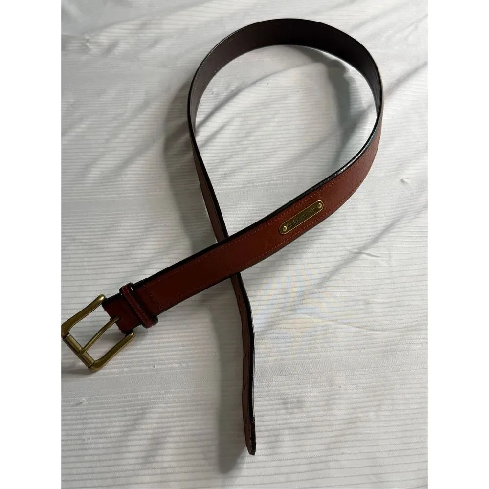 Polo Ralph Lauren Men’s Vintage Brown Italian Leather Belt Size 38